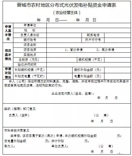 山西晉城2017年第二批分布式光伏發(fā)電項目資金補貼開始申報了！