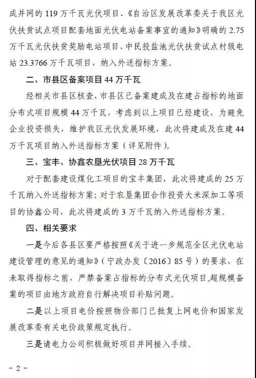 寧夏下發(fā)光伏存量項目通知 2.17GW無指標(biāo)的光伏電站解決“黑戶問題”