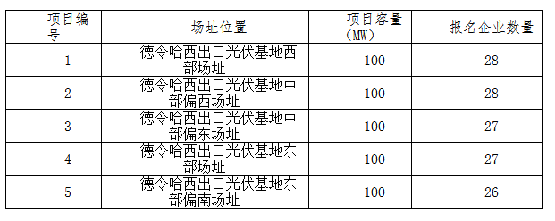 德令哈、格爾木、大同、泗洪等光伏領(lǐng)跑基地報(bào)名情況