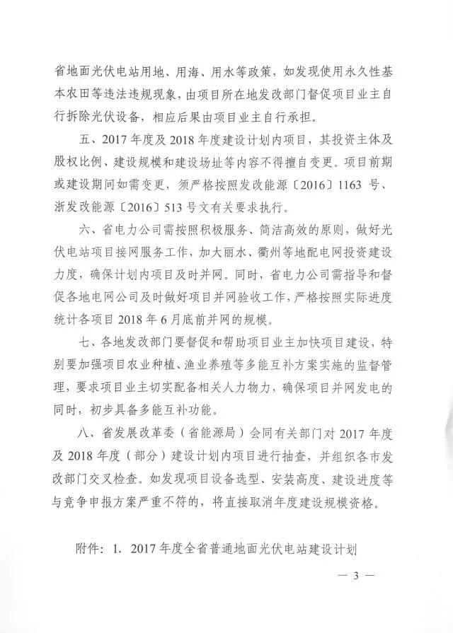 1.508GW！浙江2017年度及2018年度（部分）普通地面光伏電站指標(biāo)發(fā)布