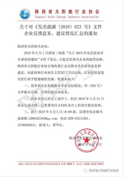 多地光伏行業(yè)協(xié)會發(fā)起“531新政”企業(yè)影響調(diào)查